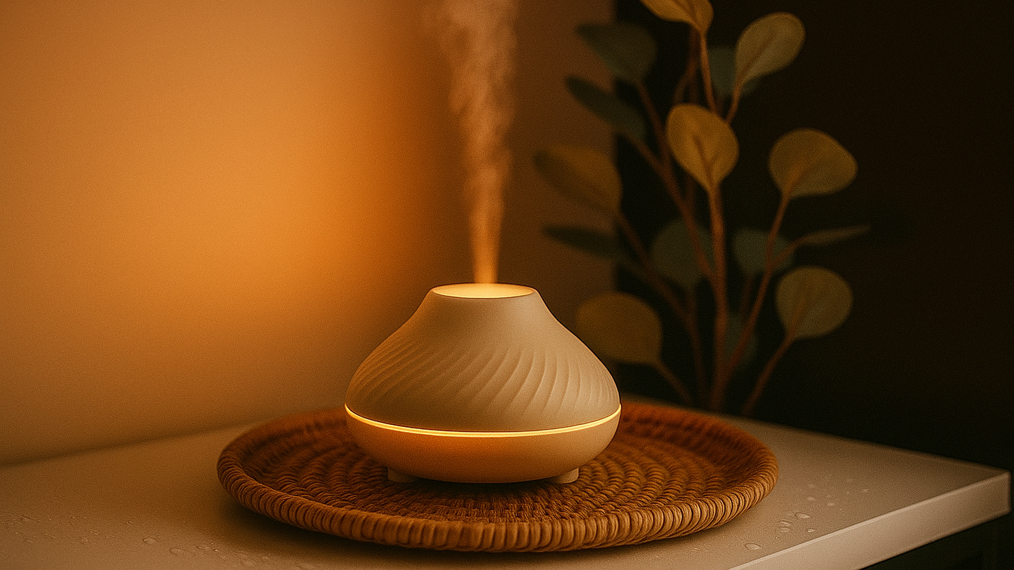 Aroma Diffuser DQ-705-Ultraschall Luftbefeuchter 130 ml / LED-Nachtlicht & Duftöl-Kompatibel