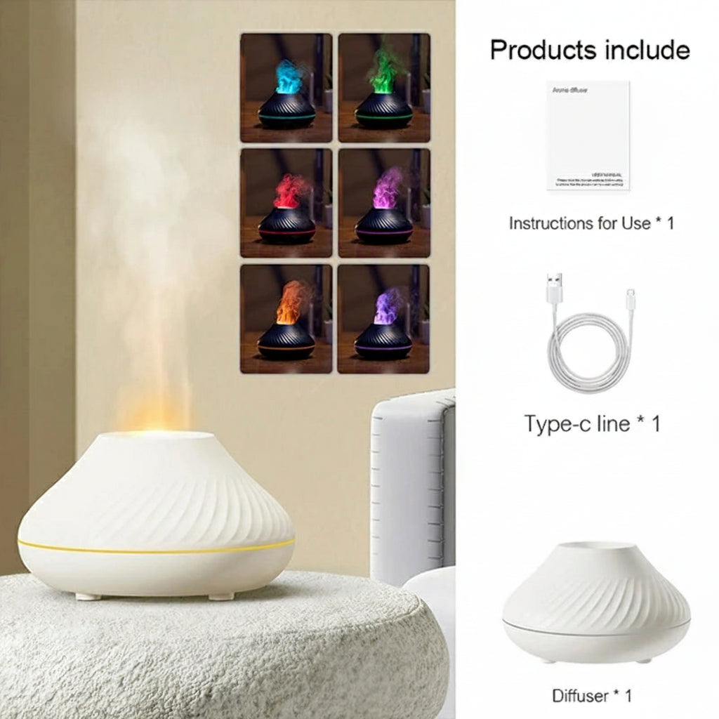 Aroma Diffuser DQ-705-Ultraschall Luftbefeuchter 130 ml / LED-Nachtlicht & Duftöl-Kompatibel