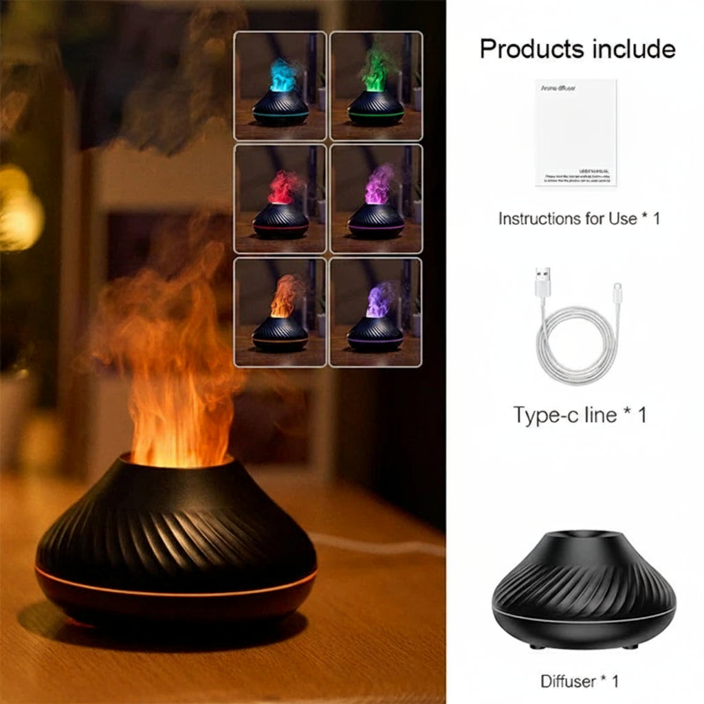 Aroma Diffuser DQ-705-Ultraschall Luftbefeuchter 130 ml / LED-Nachtlicht & Duftöl-Kompatibel